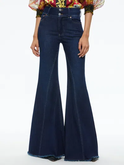 Alice And Olivia Beautiful Seamed Wide Leg Jean In Dream On