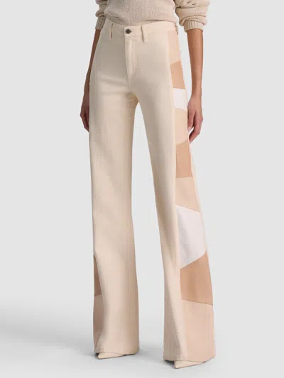 Alice And Olivia Beautiful Vegan Patchwork Jean In Gold