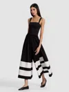 Alice And Olivia Belden Colorblock Jumpsuit In Black