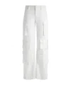 Alice And Olivia Olympia Mid-rise Baggy Cargo Pants In White