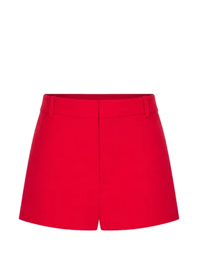 Alice And Olivia Belt-loop Tailored Shorts In Red