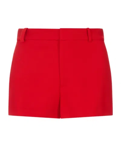 Alice And Olivia Belt-loop Tailored Shorts In Red