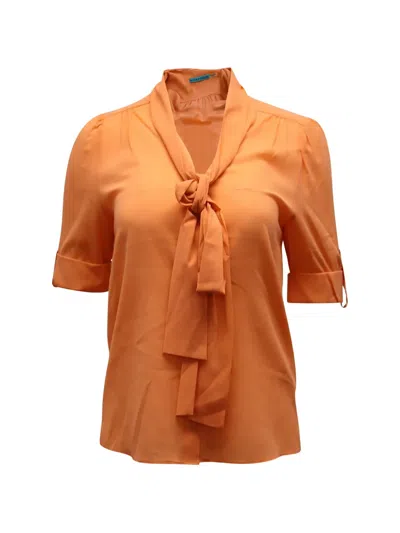 Pre-owned Alice And Olivia Berta Bow Top In Orange