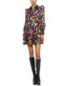 Alice And Olivia Bertha Silk-blend Dress In Multi
