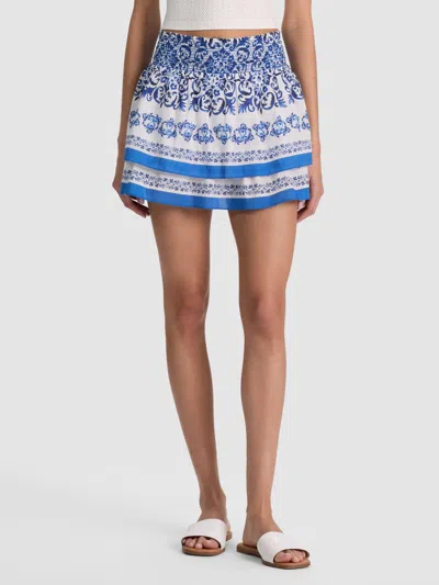 Alice And Olivia Bethie Ruffle Mini Skort In Blue