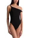 Alice And Olivia Bianca Twist Shoulder Bodysuit In Black