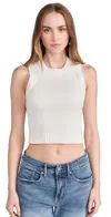 ALICE AND OLIVIA BIGSBY RIBBED TANK SOFT WHITE