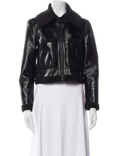 Pre-owned Alice And Olivia Biker Jacket In Black