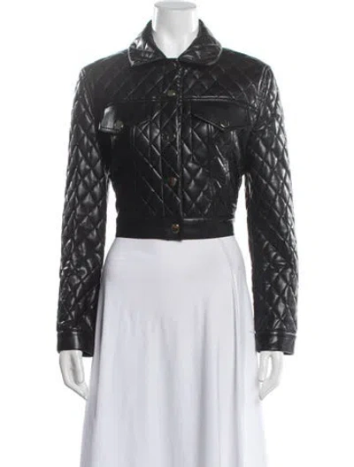 Pre-owned Alice And Olivia Biker Jacket In Black