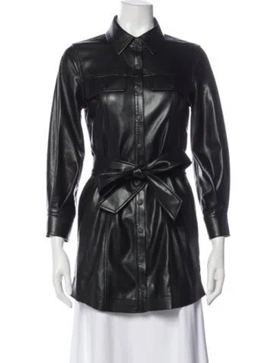 Pre-owned Alice And Olivia Biker Jacket In Blue