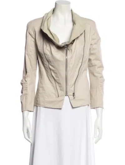 Pre-owned Alice And Olivia Biker Jacket In Neutral