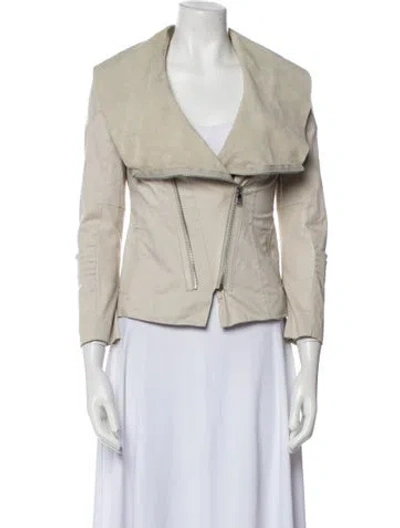Pre-owned Alice And Olivia Biker Jacket In Neutral
