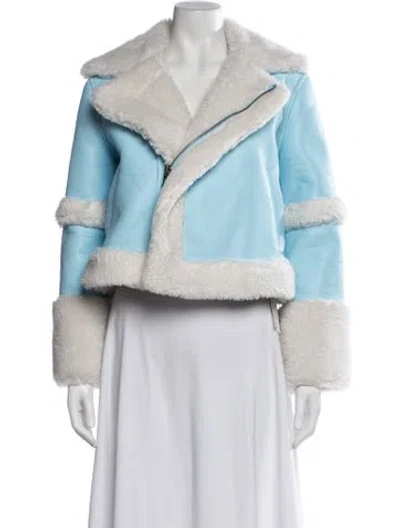 Pre-owned Alice And Olivia Biker Jacket W/ Tags In Blue