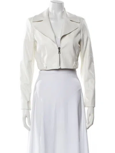Pre-owned Alice And Olivia Biker Jacket In White
