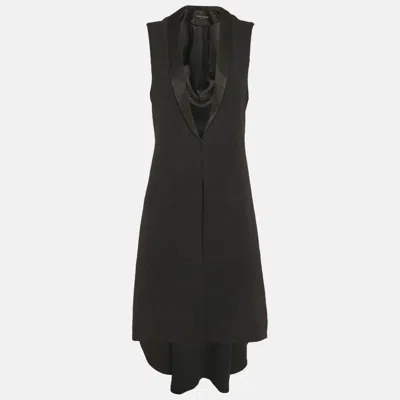 Pre-owned Alice And Olivia Black Crepe Sleeveless Long Jacket M