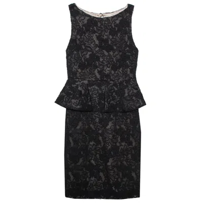 Pre-owned Alice And Olivia Black Lace Josephine Peplum Dress S