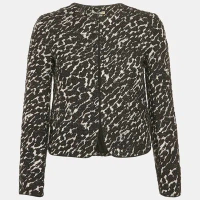 Pre-owned Alice And Olivia Black Lurex Tweed Jacket Xs