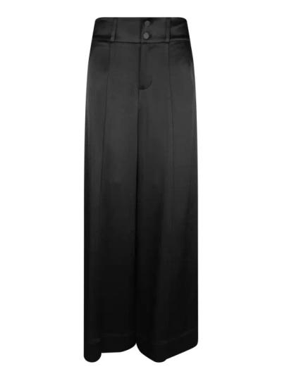 Alice And Olivia Black Satin Wide Trousers