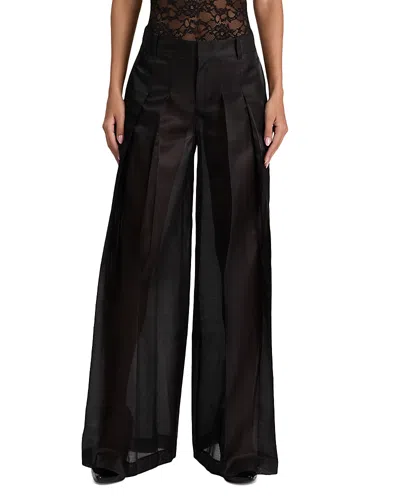 Alice And Olivia Blaire High Rise Pleated Pants In Black