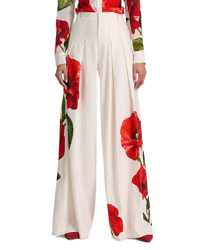Alice And Olivia Blaire High Rise Pleated Pants In Multi