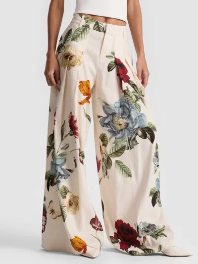 Alice And Olivia Blaire Pleated Pant In White
