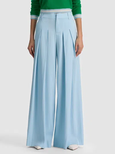 Alice And Olivia Blaire Pleated Pant In Blue