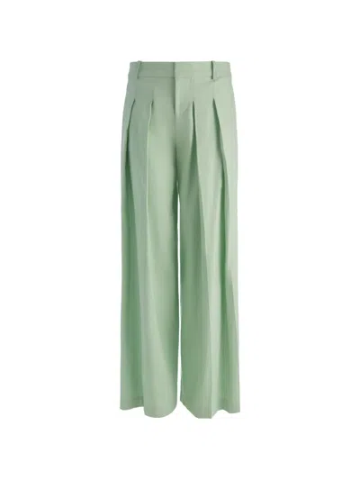 Alice And Olivia Blaire Pleated Trousers In Green