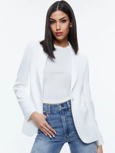 Alice And Olivia Blake Fitted Blazer In Off White