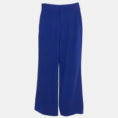 Pre-owned Alice And Olivia Blue Crepe Regular Fit Trousers S