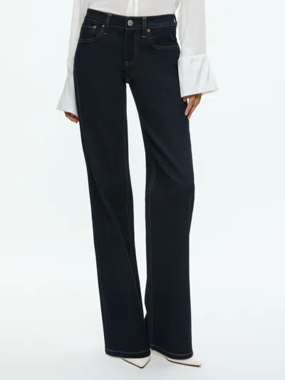 Alice And Olivia Bodie Low Rise Bootcut Jean In Dark Rinse