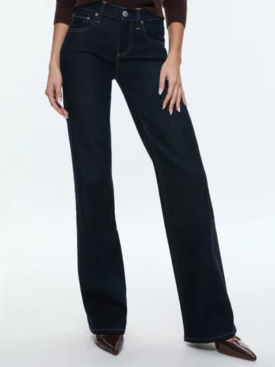 Alice And Olivia Bodie Low Rise Jean In Dark Rinse