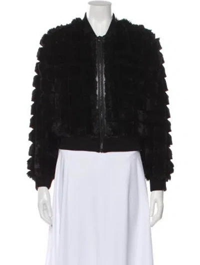Pre-owned Alice And Olivia Bomber Jacket In Black
