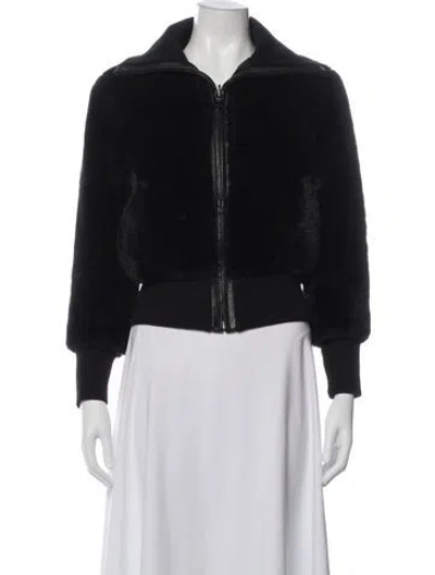 Pre-owned Alice And Olivia Bomber Jacket In Black