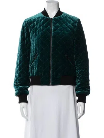 Pre-owned Alice And Olivia Bomber Jacket In Green