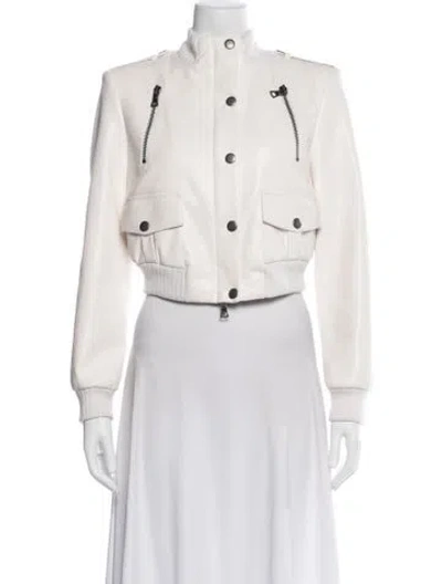 Pre-owned Alice And Olivia Bomber Jacket In White