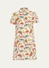 ALICE AND OLIVIA BOUNDLESS BUTTERFLY JEM SHORT-SLEEVE SHIRTDRESS