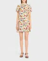 Alice And Olivia Boundless Butterfly Jem Short-sleeve Shirtdress In Boundless Butterfly