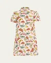 Alice And Olivia Boundless Butterfly Jem Short-sleeve Shirtdress In Boundless Butterfly