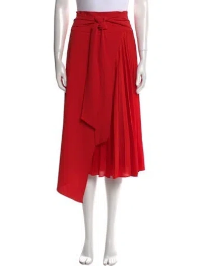 Pre-owned Alice And Olivia Bow Accents Midi Length Skirt In Red