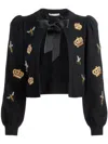 Alice And Olivia Kitty Bee Cardigan In Black