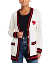 Alice And Olivia Bradford Cardigan In Ecru Multi