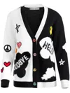 Alice And Olivia Alice + Olivia X The Beatles Bradford Appliquéd Wool-blend Cardigan In White