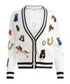 Alice And Olivia Cotton Embroidered Bradley Cardigan In White