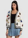 Alice And Olivia Cotton Embroidered Bradley Cardigan In Multi