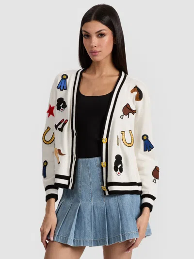 Alice And Olivia Bradley Cardigan In Multi