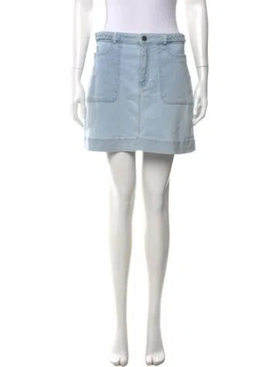 Pre-owned Alice And Olivia Braided Accents Mini Skirt In Blue