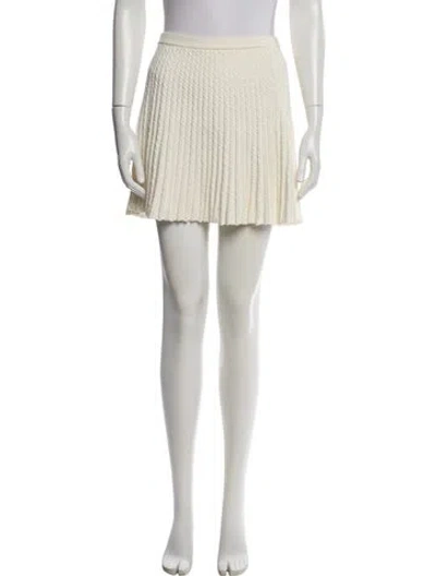 Pre-owned Alice And Olivia Braided Accents Mini Skirt In Neutral