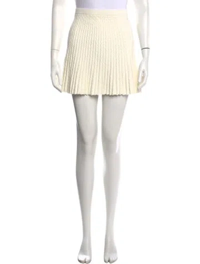Pre-owned Alice And Olivia Braided Accents Mini Skirt In Neutral