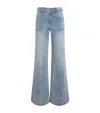Alice And Olivia Braided Juno Flared Jeans In Blue