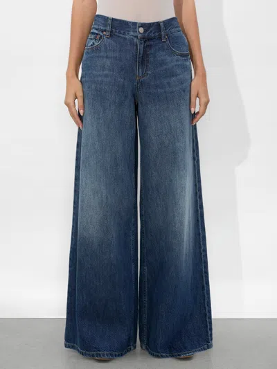 Alice And Olivia Branson Baggy Jean In Darby Vintage Blue